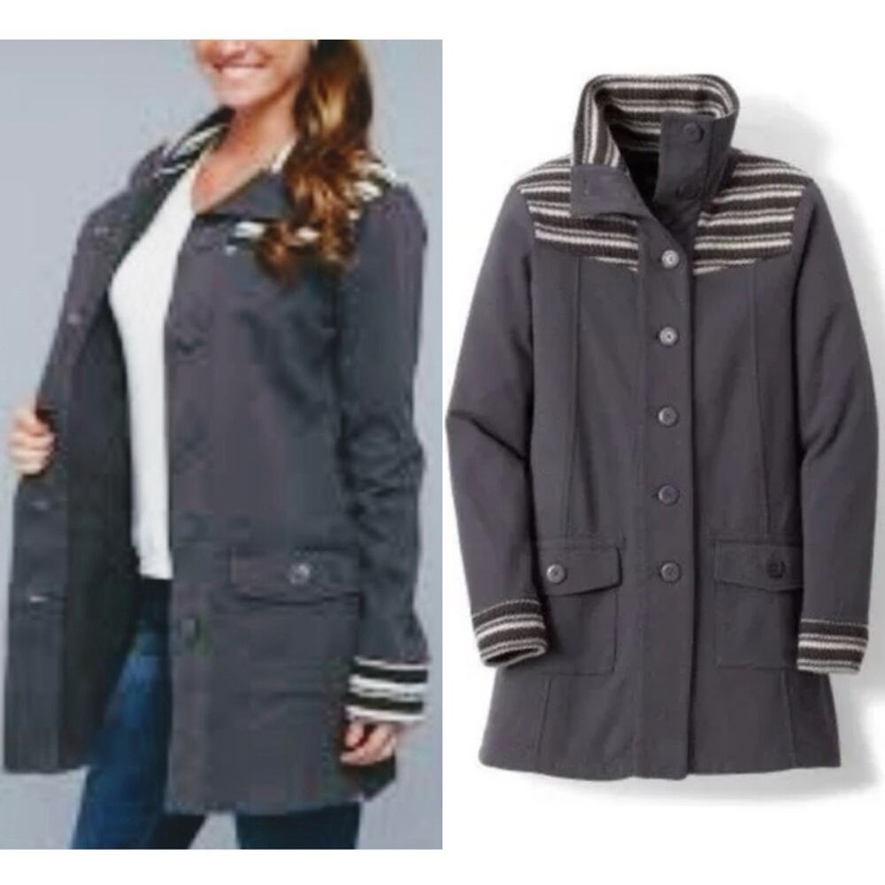 Prana Breathe Rowen Knit‎ Button Down Jacket Grey Outdoor Gorpcore Athleisure S